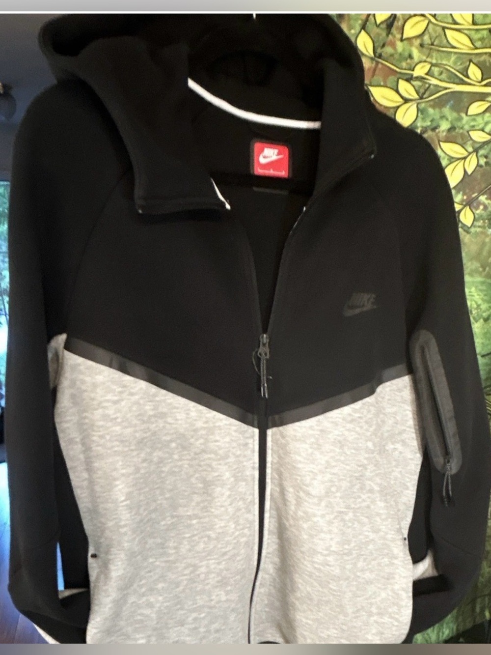 Nike Black Hoodie with Red Logo Patch